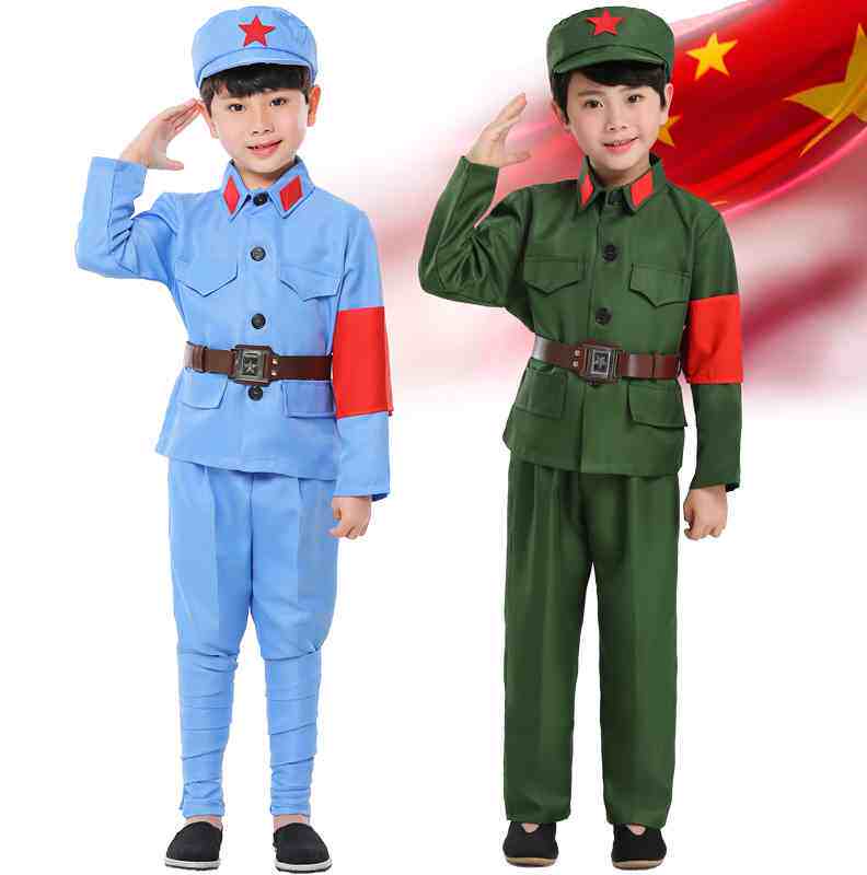 红军演出服装儿童小红军衣服闪闪红星舞蹈服舞台表演红卫兵八路军