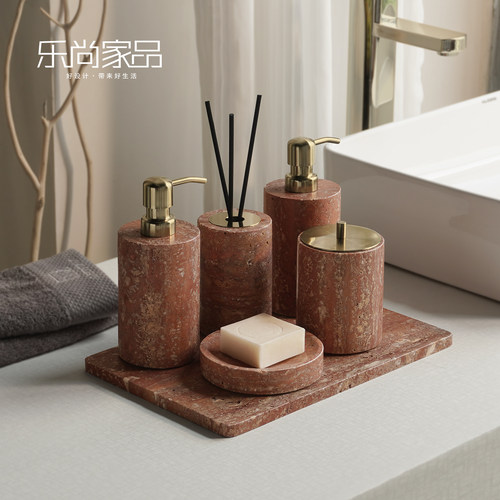 DecoTalk红洞石样板间卫浴摆件