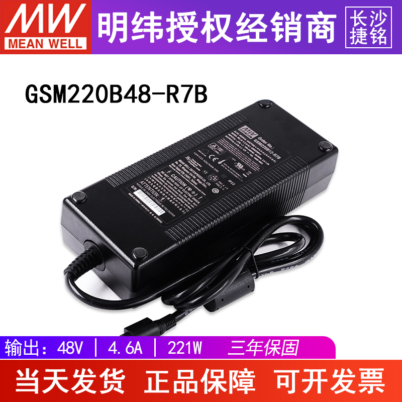台湾明纬医疗级GSM220B48-R7B220W48V电源适配器直流4.6A两插