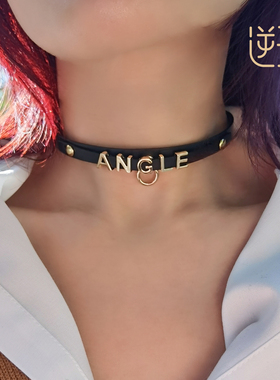 逆环choker字母定制女手工项圈