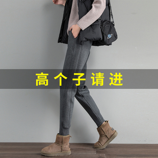 高個(gè)子羊羔絨褲 加絨運(yùn)動(dòng)褲 保暖休閑衛(wèi)褲 子外穿加厚加長棉褲 女冬季