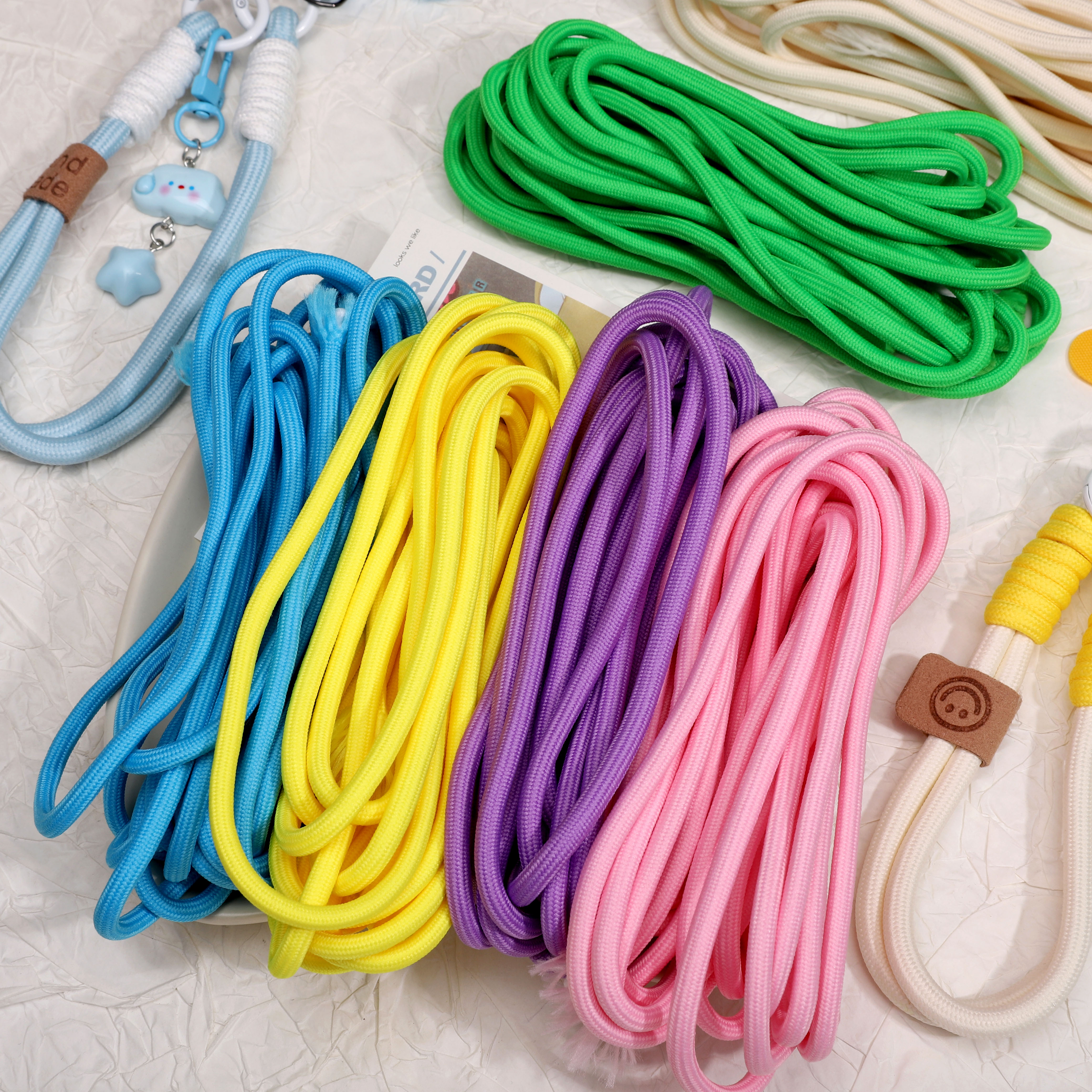 彩色涤纶编织绳diy手工饰品配件