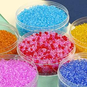 1000颗3mm油亮透明玻璃米珠diy自制手链项链材料手工串珠饰品配件