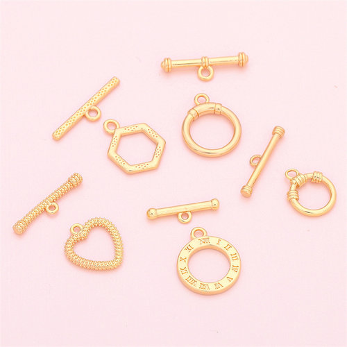 复古爱心18k保色OT扣手工DIY饰品