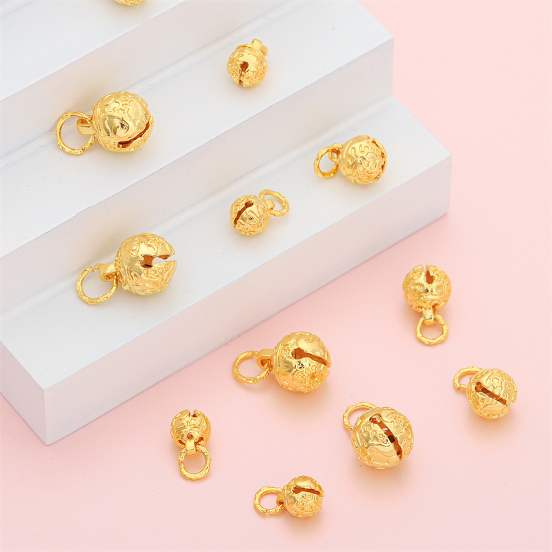 保色18K包金星空铃铛吊坠diy串珠