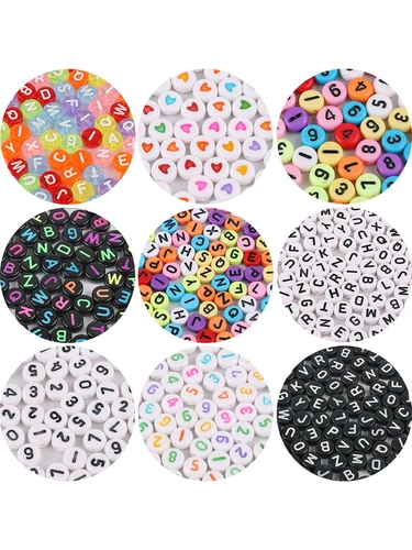 Акриловые бусины с буквами, ручка, браслет из бисера, ожерелье, аксессуар, набор материалов, английские буквы, «сделай сам»