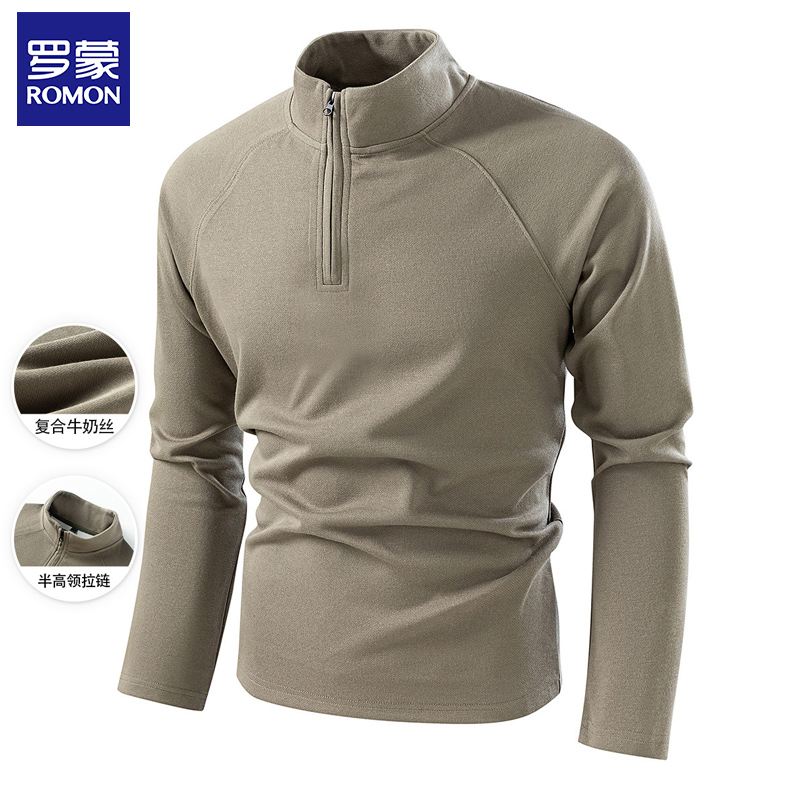 罗蒙米妮棉半高领拉链立领卫衣