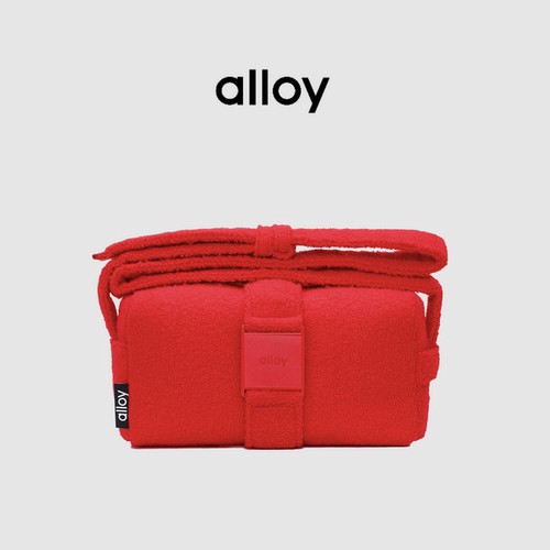 alloy红色羊毛mini吐司斜挎包