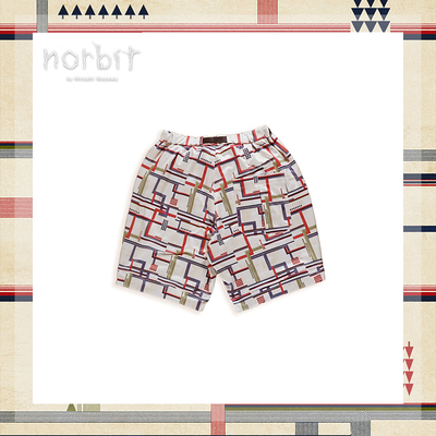 NORBIT几何印花男士五分短裤