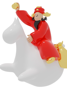 马上发财尽芷悲伤树脂奇趣摆件