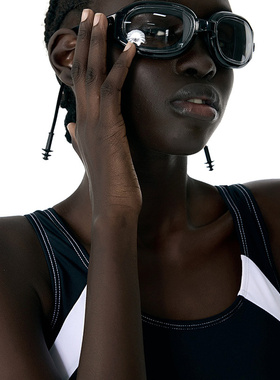 KAMENCAT连耳塞泳镜女士高清防水防雾近视带度数男款专业游泳眼镜