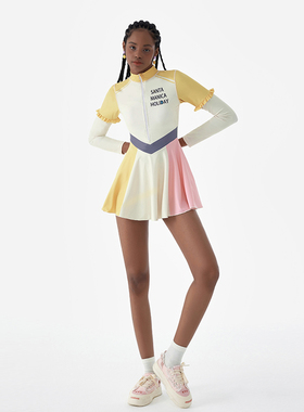 KAMENCAT裙式平角泳衣女连体2026新款保守学生遮肉显瘦泡温泉度假