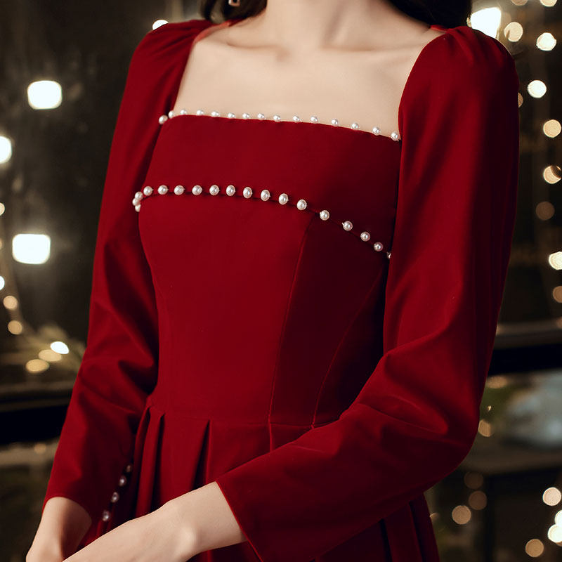 新娘敬酒服丝绒冬季回门秋冬可穿