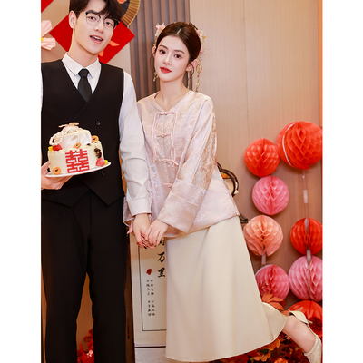 旗袍敬酒服平时可穿新娘晨袍