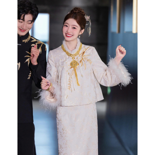 高级感绝美旗袍 套装 敬酒服新娘2025新款 订婚衣服结婚礼服裙新中式