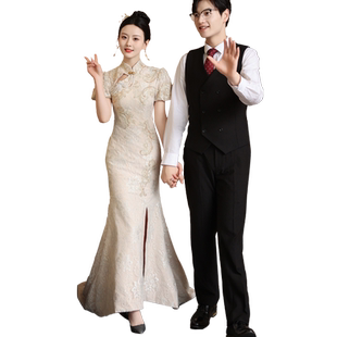 敬酒服新娘2026新款高级感旗袍订婚新中式晚礼服裙女鱼尾轻奢高端