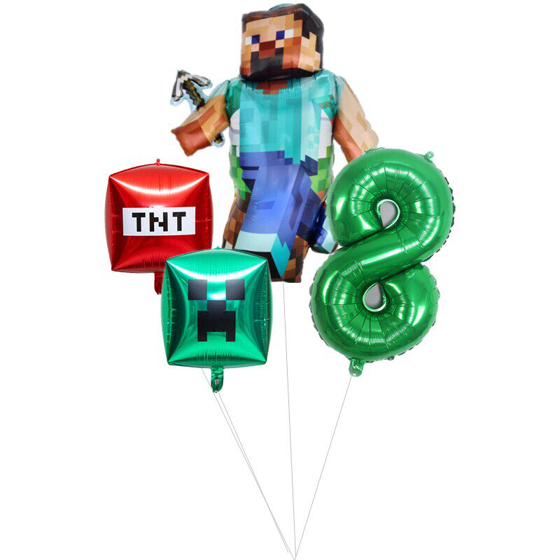 我的世界苦力怕异形卡通动漫游戏铝膜气球mincraft TNT像素史蒂夫