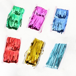 2米雨丝帘金红色儿童生日派对装饰婚庆婚礼拍照背景布置雨丝门帘