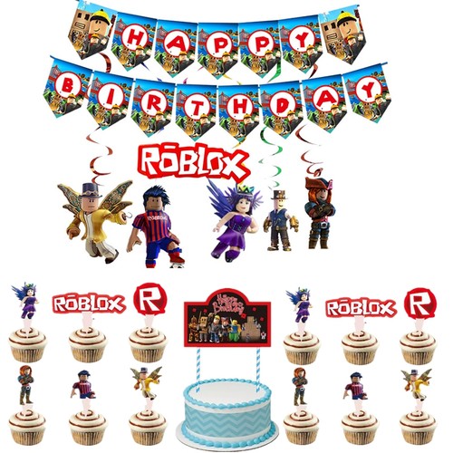 ROBLOX游戏主题生日派对蛋糕插卡