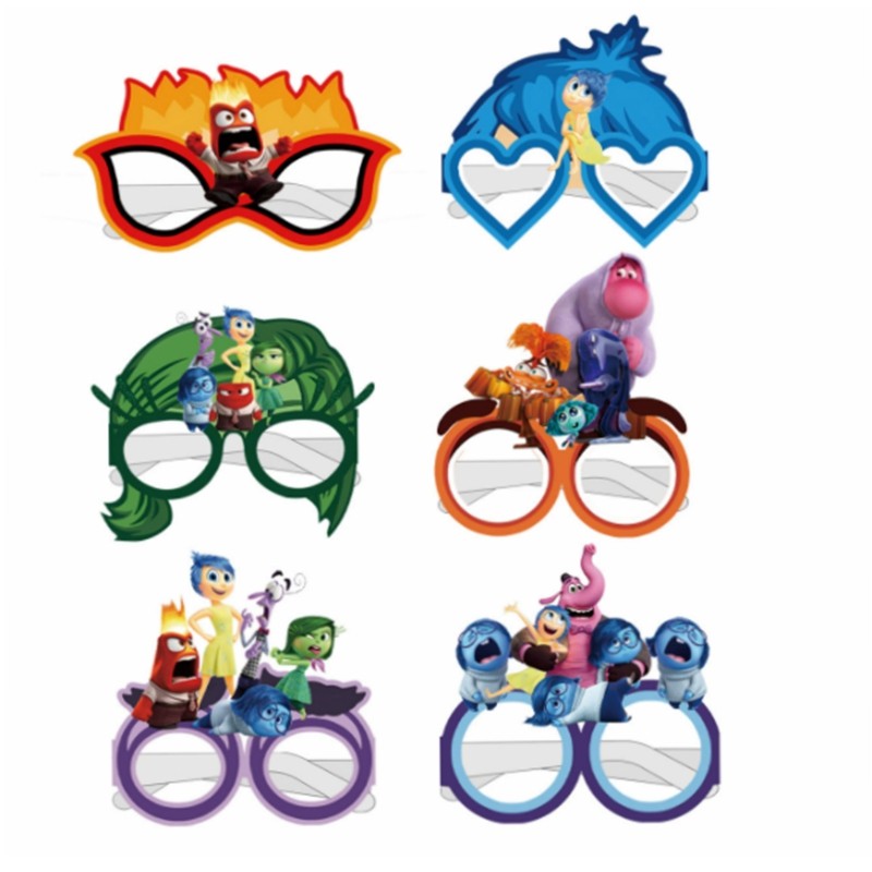 头脑特工队2儿童生日派对装饰纸质眼镜拍照道具面具8周岁9岁布置