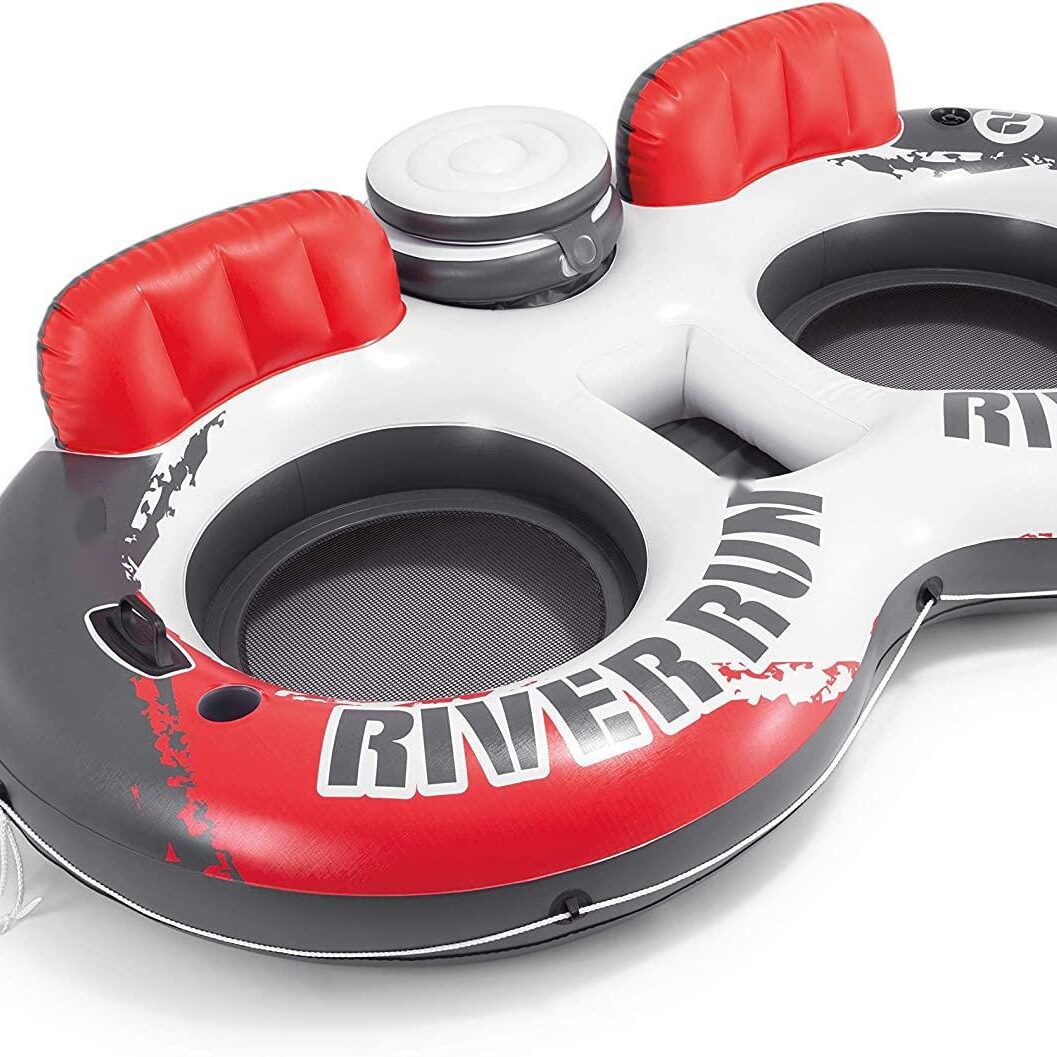 夏季水上游乐PVC充气浮排充气水浮床双人泳圈休闲冰桶水上充气床