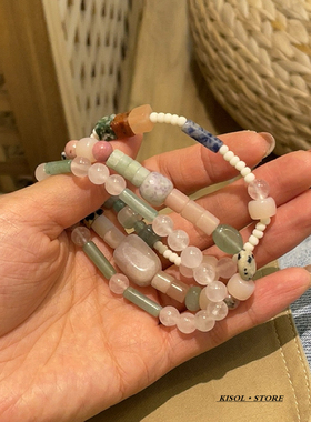 KISOL国风甜美手作天然石手链女~