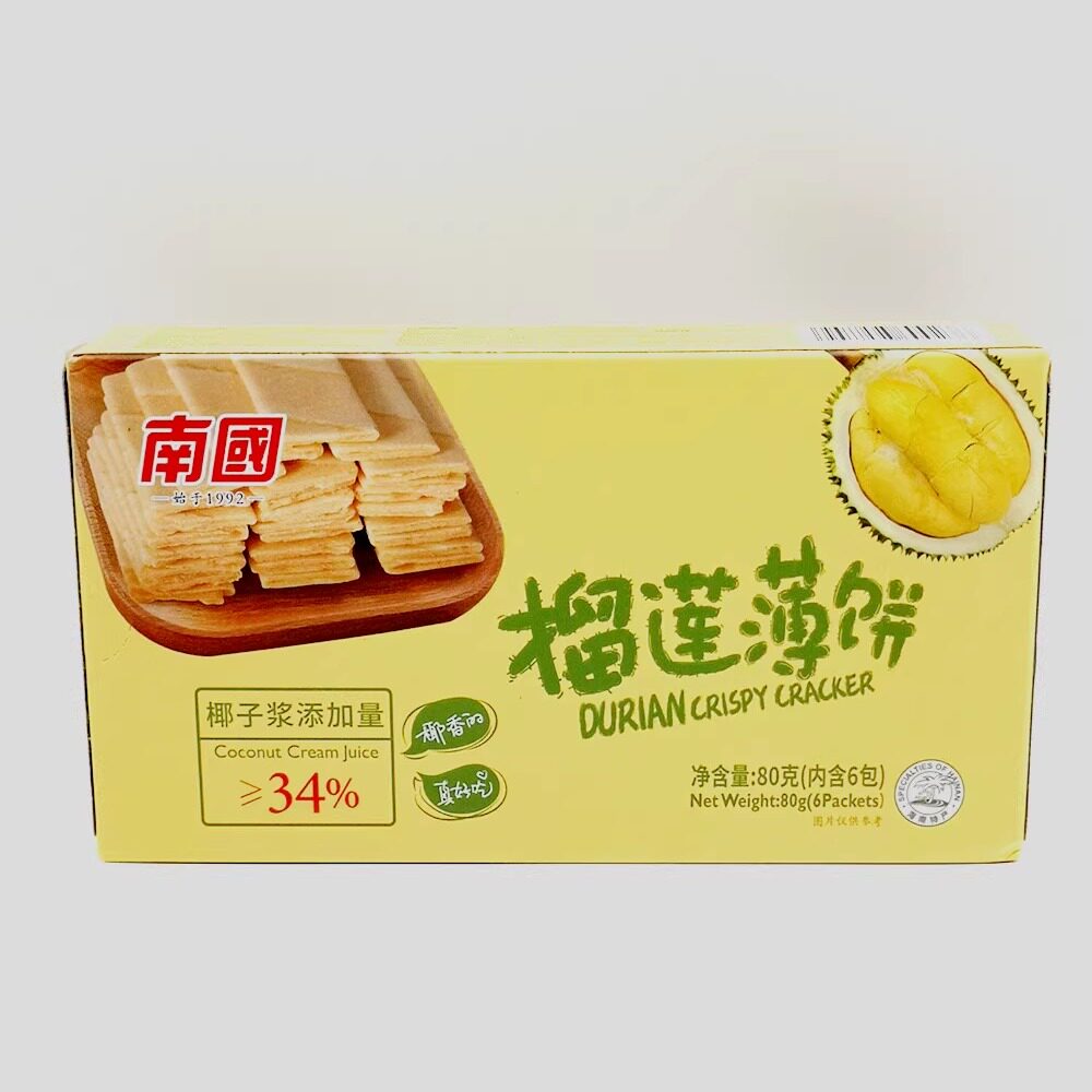 海南特产 南国榴莲薄饼条形80克 新包装 更薄更香脆