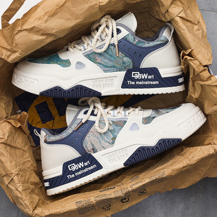 运动休闲小白潮鞋 春秋男鞋 青少年高级感小众设计板鞋 春季 2026新款