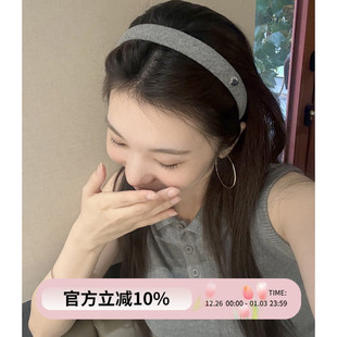 韩系小银标 纯色布艺发箍女小众日常百搭高颅顶头箍洗脸简约发卡