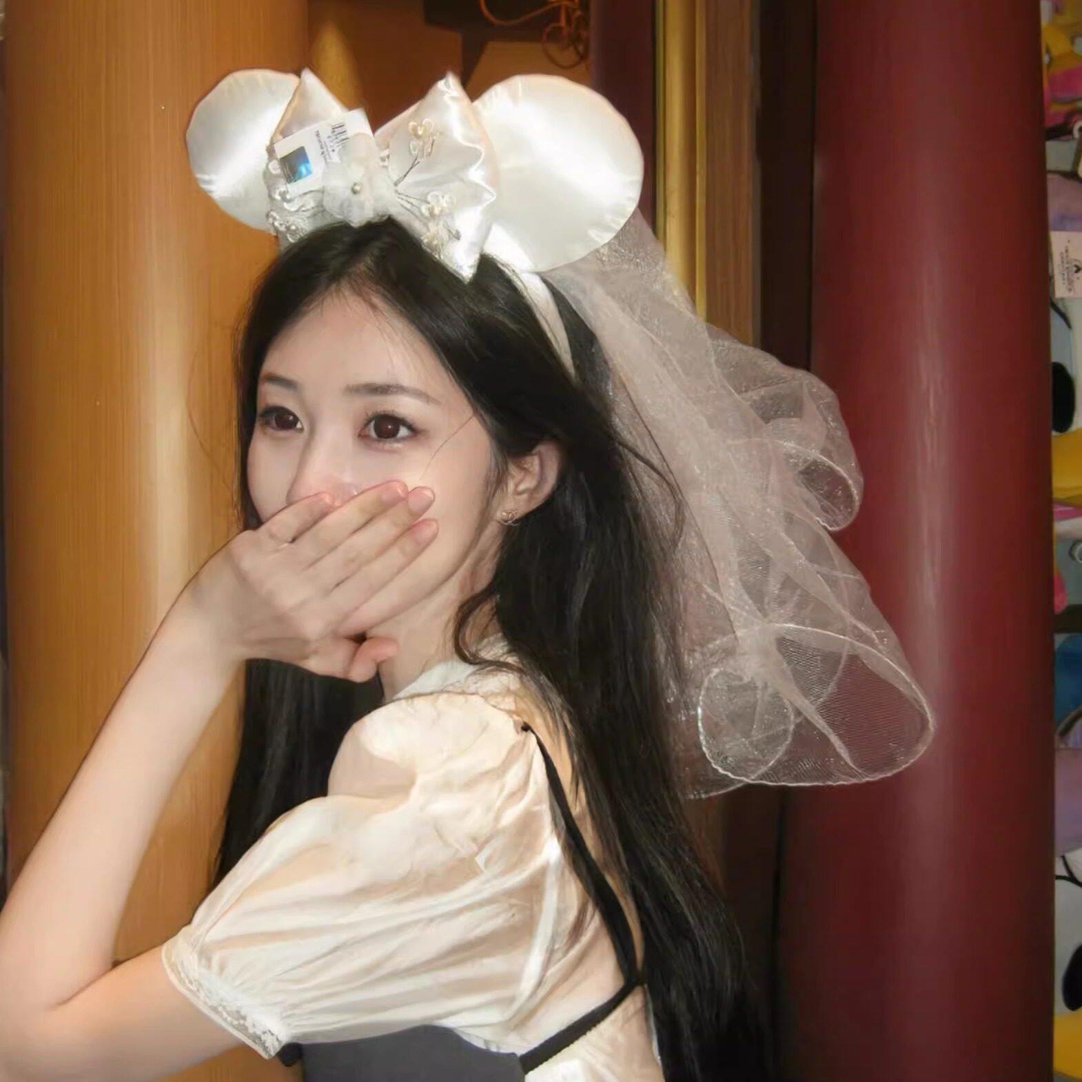 米妮公主头纱发箍求婚领证登记