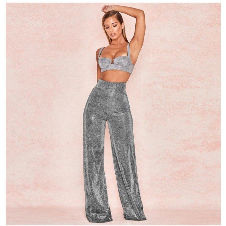 跨境欧美新款女装 烫银阔腿裤高腰大脚裤女士休闲裤 货源,个性定制/设计服务/DIY,连衣裙加工定制,淘宝优惠券,粉丝福利购,淘宝优惠卷