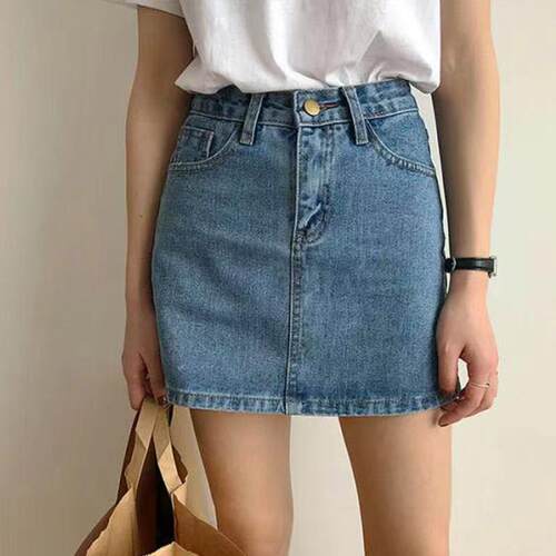 High Waist Pack Hip Denim Skirt女士夏高腰显瘦包臀牛仔半身裙