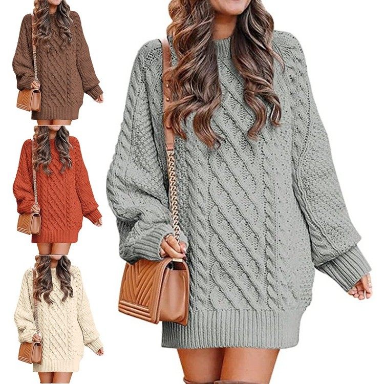 欧美外贸针织衫女长袖宽松半高领领粗针套头大码纯色毛衣外套,个性定制/设计服务/DIY,连衣裙加工定制,淘宝优惠券,粉丝福利购,淘宝优惠卷