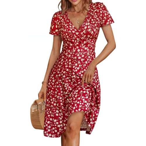Summer print fashion small floral dress 印花时尚小碎花连衣裙