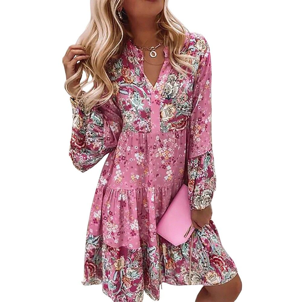 跨境欧美亚马逊外贸春夏秋季新款长袖女式领气质大码连衣裙