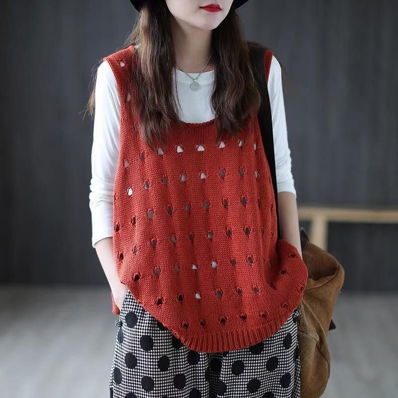 春夏跨境镂空毛衣背心女宽松休闲无袖坎肩纯色外贸针织马甲女,个性定制/设计服务/DIY,连衣裙加工定制,淘宝优惠券,粉丝福利购,淘宝优惠卷