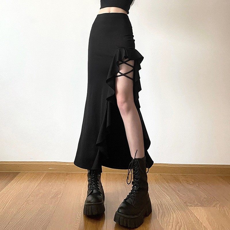 跨境欧美风夏季新款女装纯色修身街头时尚高腰包臀开叉半身裙,个性定制/设计服务/DIY,连衣裙加工定制,淘宝优惠券,粉丝福利购,淘宝优惠卷