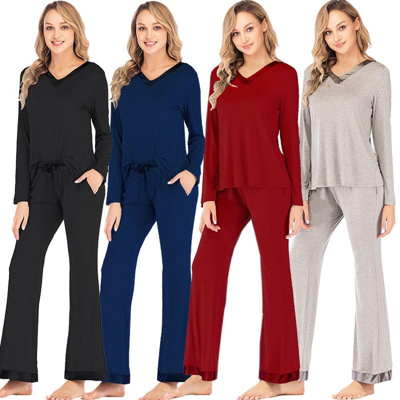 亚马逊速卖通秋冬新款家居服欧美女式舒适长袖撞色套装睡衣,个性定制/设计服务/DIY,连衣裙加工定制,淘宝优惠券,粉丝福利购,淘宝优惠卷