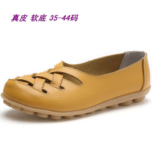 夏季真皮镂空包头软底防滑妈妈鞋