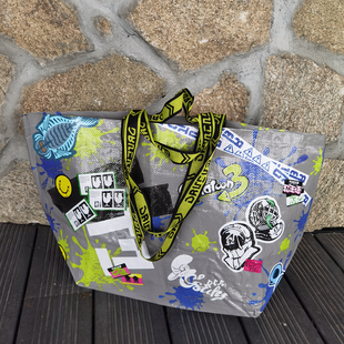 外贸日单大容量卡通防水覆膜编织袋超市环保购物袋手提袋单肩包