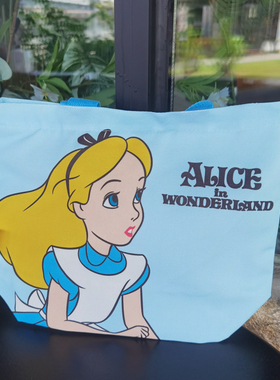 外贸原单中号帆布卡通拉链包学生补习袋环保购物袋手拎包收纳包