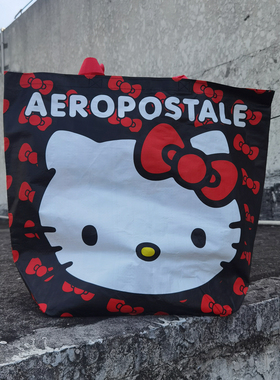 日系卡通KT猫编织袋新款休闲手提袋买菜单肩购物袋环保袋大容量