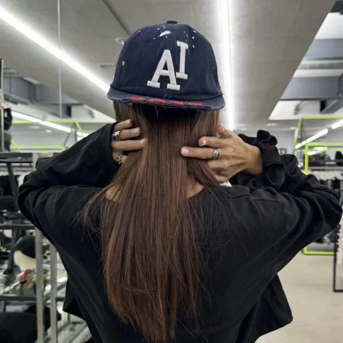 project/1｜AI恶搞GR做旧拼接刺绣联名款数字鸭舌帽棒球帽