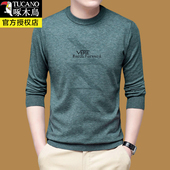 男士 长袖 t恤潮春秋季 啄木鸟2025新款 针织打底羊毛衫 男薄上衣体桖