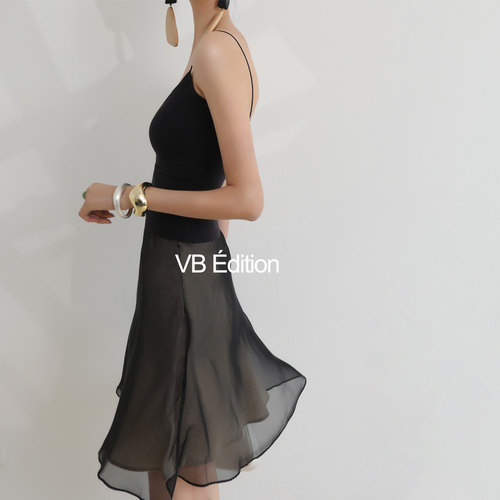 VB欧根纱A字显瘦轻熟优雅半身裙
