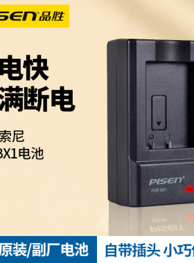 品胜NP-BX1充电器适用sony索尼zv1 RX100黑卡RX1R HX50 WX350 M2 M3 M4 M5 M6 CX240E HX900相机电池座充HX90
