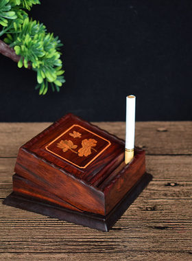 大红酸枝跳烟机实木弹烟盒创意个性红木自动弹烟器取烟器烟具烟夹