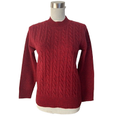 套头羊绒毛衣妈妈奶奶保暖冬装 老年宽松羊毛衫 双纱加厚麻花女大码