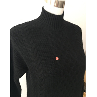 5针绞花合股女加厚羊绒羊毛高领针织套头毛衣外套 湿冷寒保暖冬装