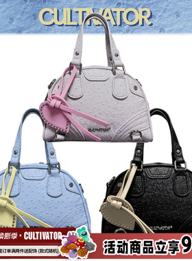 Cultivator原创小众鸵鸟纹撞色千禧辣妹手提斜挎迷你枕头包2025夏